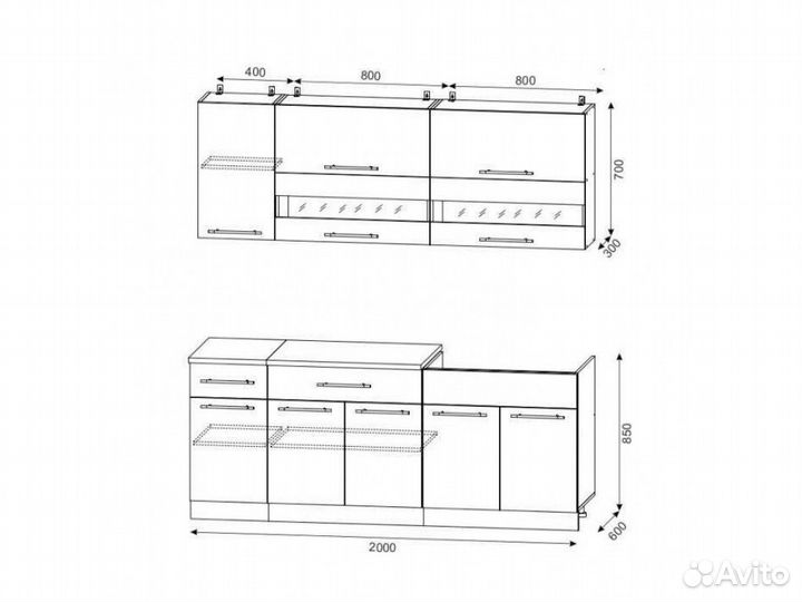 Кухонный гарнитур 2 метра