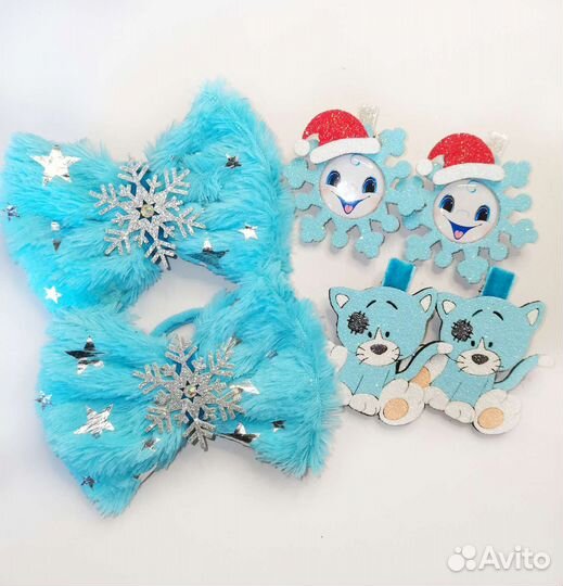 Новогодние бантики для волос
