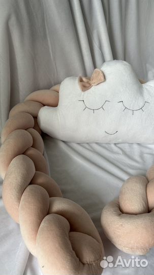 Бортики косичка и облако - подушка