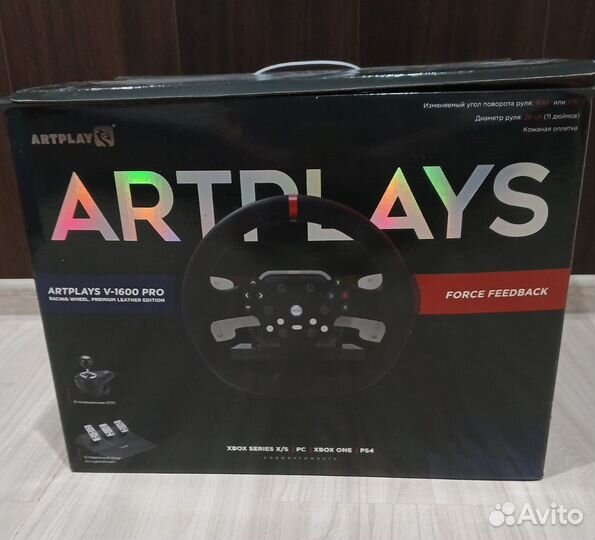 Игровой руль с 3 педалями и коробкой передач Artpl