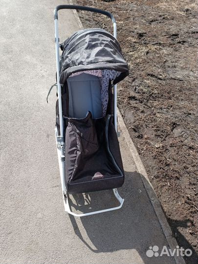 Детские санки коляска с колесами