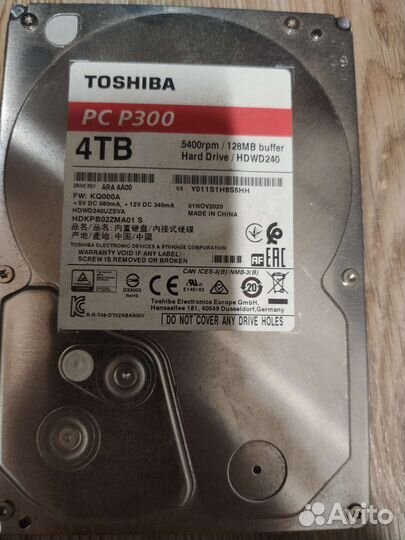 Жесткий диск Toshiba 4 TB