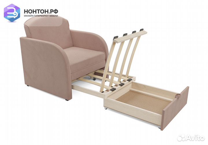 Кресло выкатное Малютка микровельвет бежевый