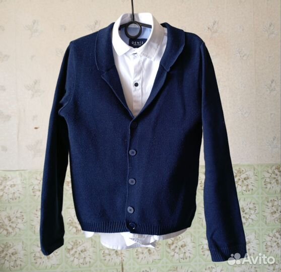 Кардиган рубашка брюки 128