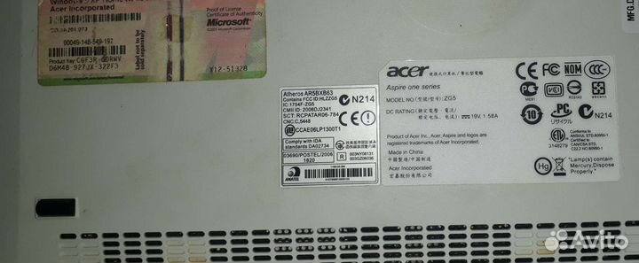 Нетбук Acer aspire one ZG5