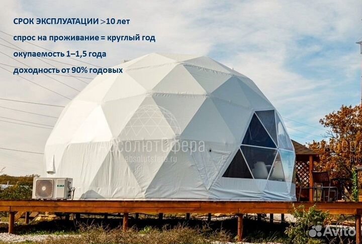 Летний геокупол D7 шатер для глэмпинга