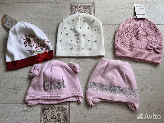 Шапка демисезон на девочку размеры 42- 54