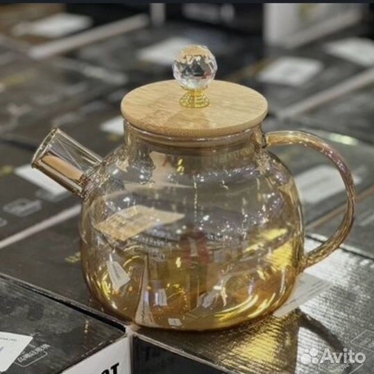 Заварочный чайник на 1л(1000 мл), цвет золотой