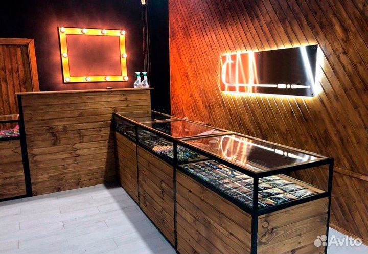 Торговые стеллажи, витрины в стиле лофт на заказ