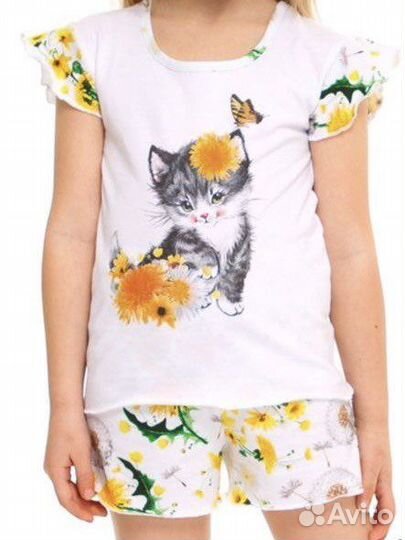 Новый костюм пижама р.128 котёнок