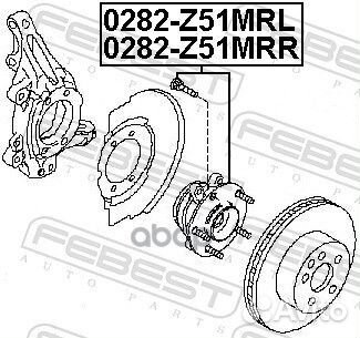 Ступица передняя левая 0282Z51MRL Febest