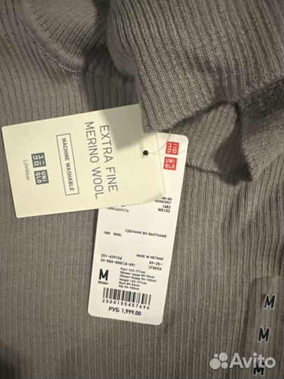 Водолазка uniqlo из мериносовой шерсти