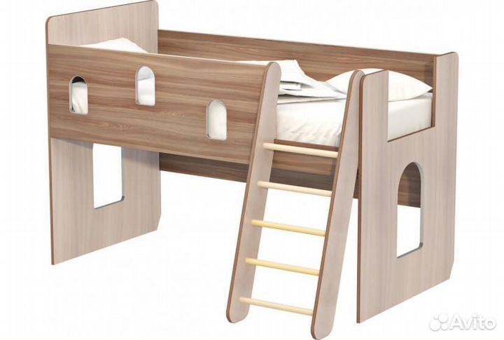 Кровать Айвенго с лесенкой, тумбочками и матрасом