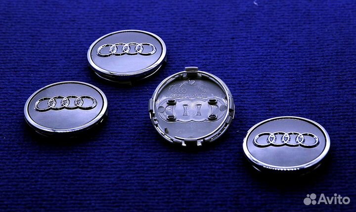 Комплект колпачков для литого диска Audi 61 мм сер