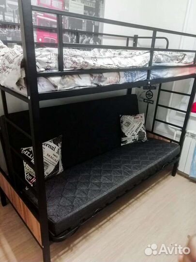 Кровать двухъярусная металл 190*90 см до 300 кг