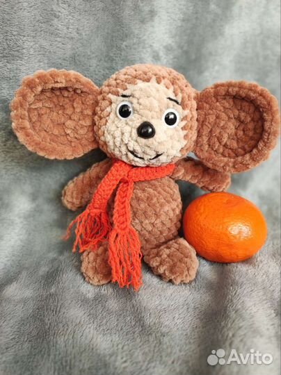 Чебурашка вязаная плюшевая игрушка