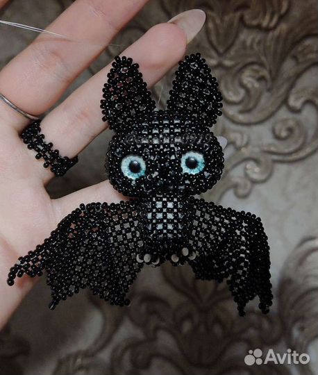Амигуруми из бисера летучая мышь