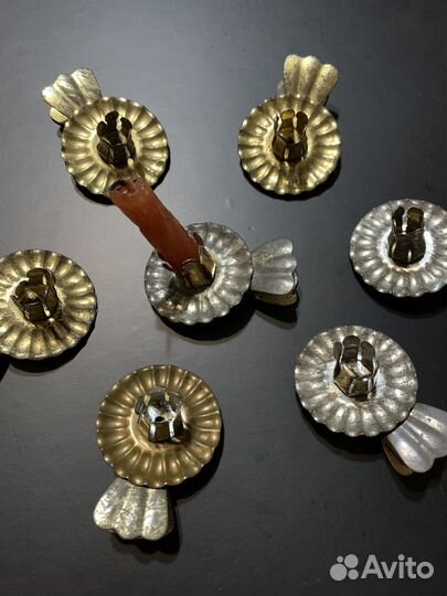 Подсвечник прищепка старинные елочная игрушка СССР