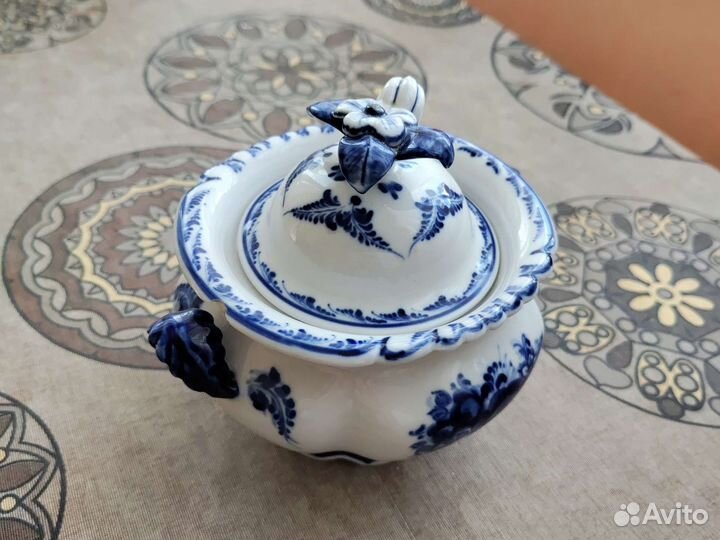 Сахарница Гжель (гжельский фарфор)