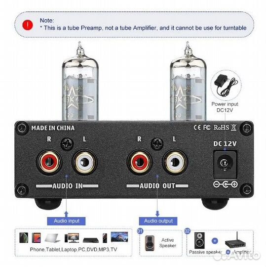 Предварительный усилитель звука ламповый