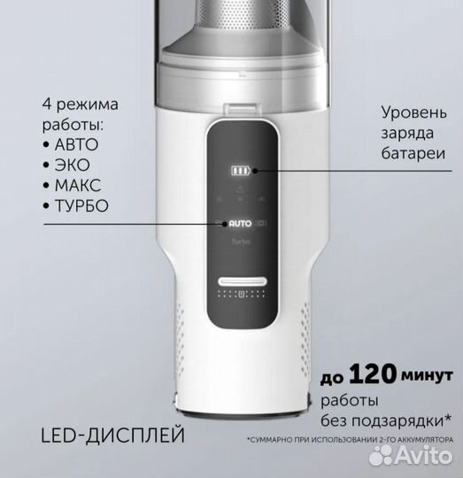 Беспроводной пылесос с пыленакопителем новый