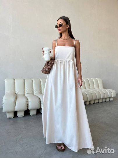 Летнее льняное платье