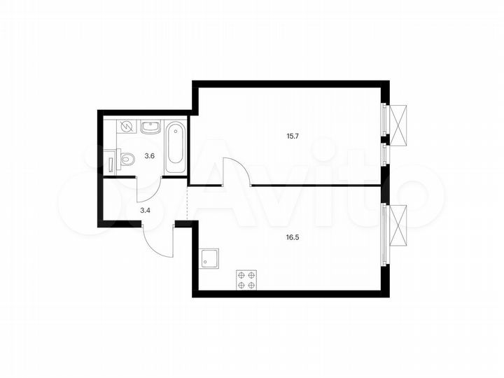 1-к. квартира, 39,2 м², 21/25 эт.