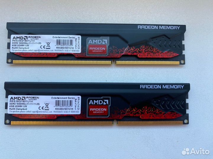 Оперативная память ddr3 4gb x2 - 1600 - AMD