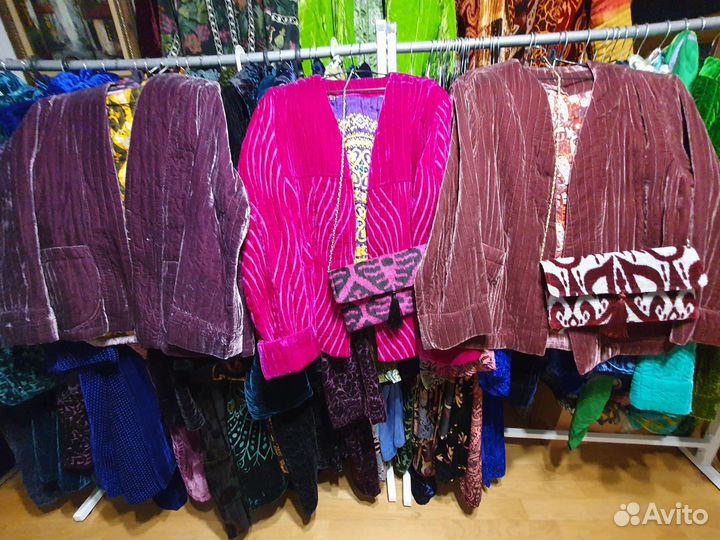 Кафтан кимоно фуфайка пальто из шелк.бархата