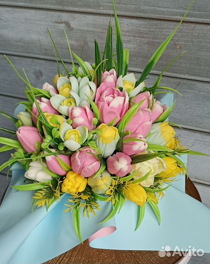 Тюльпаны из мыла, подарки из мыла