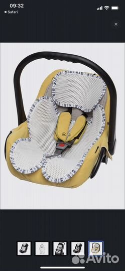 Дышащий матрасик в автокресло, белая 3D-сетка