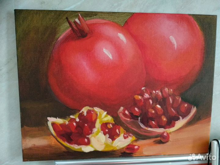 Картина масло гранаты