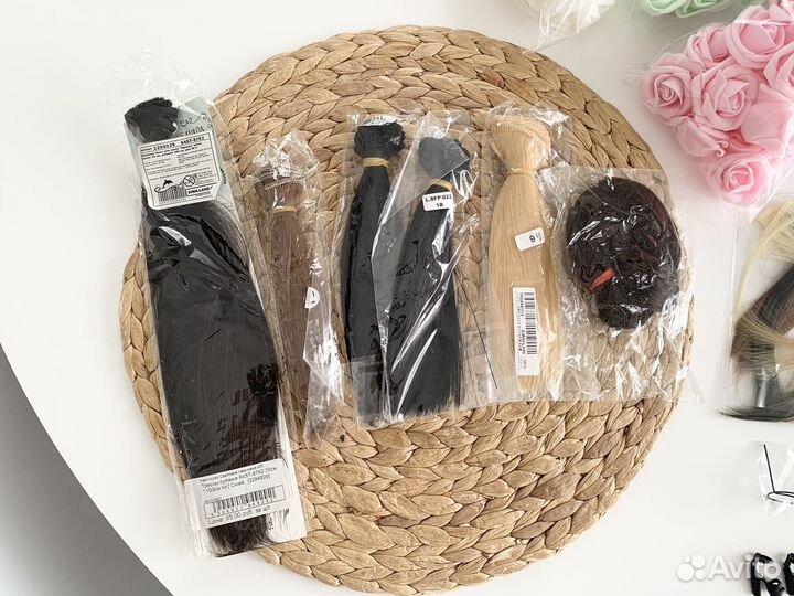 Волосы(тресы),обувь для кукол