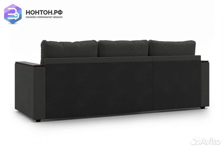 Угловой диван дельфин Атланта Лайт серый / коричне