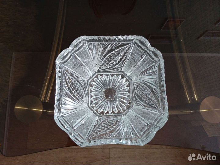 Ваза для фруктов, салатник хрустальный