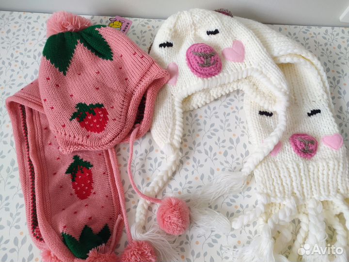 Шапка шарф для девочки демисезон 1,5 - 3года