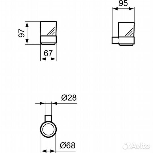 Стакан с держателем Ideal Standard conca настенный