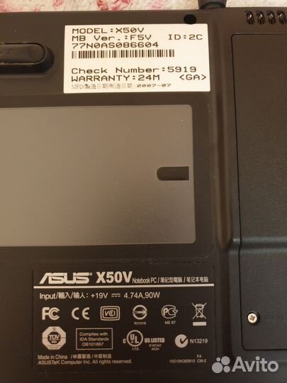 Asus X50V (F5v ) Celeron 520, 1Gb, hdd 120
