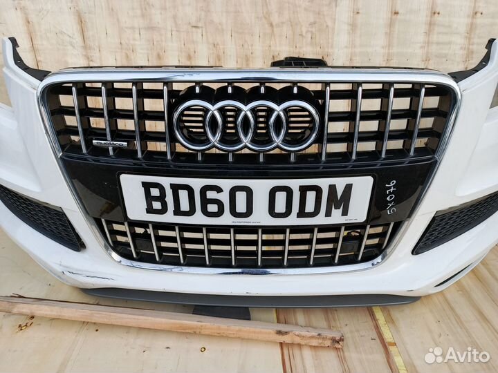 Бампер передний белый S-line рестайлинг Audi Q7 4L