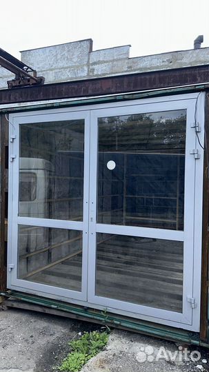 Дверь входная алюминий широкая двойная