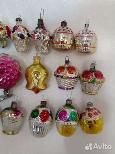 Елочные игрушки ссср,корзинки,пион.цветы.каталог