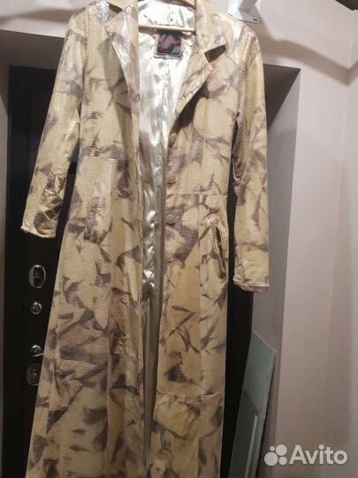 Кожаный плащ женский 42 44