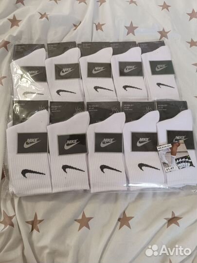 Носки nike высокие белые