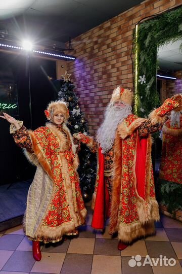 Костюмы Деда Мороза и Снегурочки в народном стиле