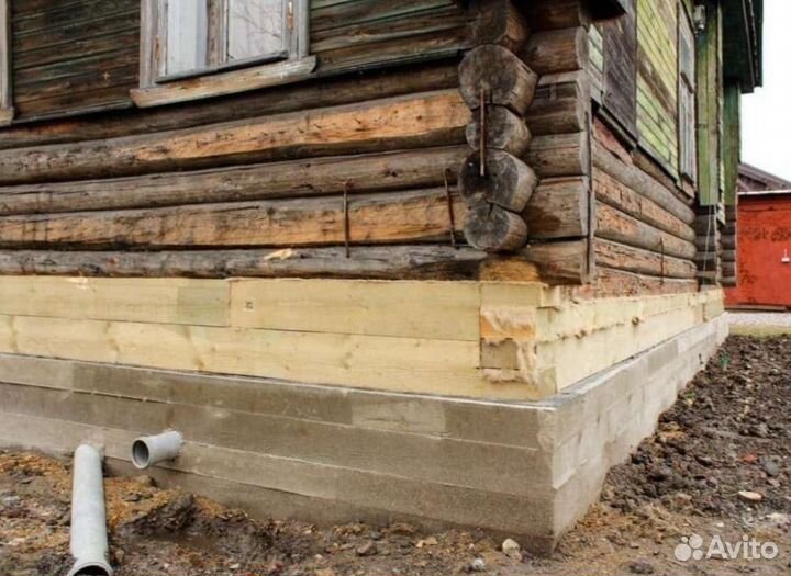 Замена ремонт венцов полов Подъём домов