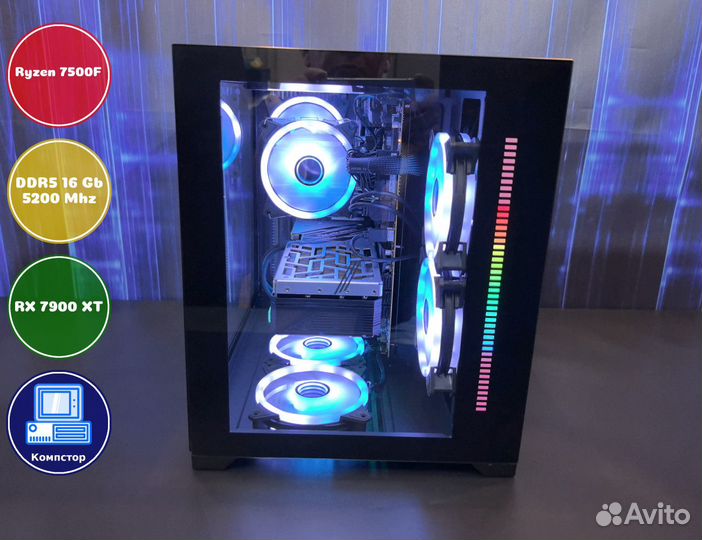 Мощный игровой AMD7500F-RX7900XT-16DDR5-BOR814-A620