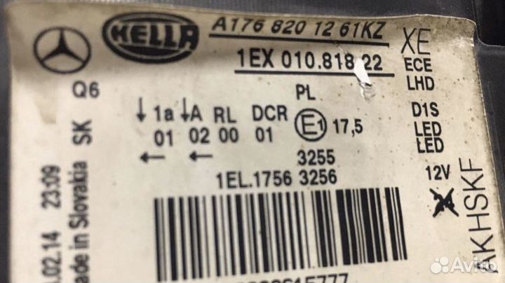 Mercedes A176 W176 фара левая правая комплект