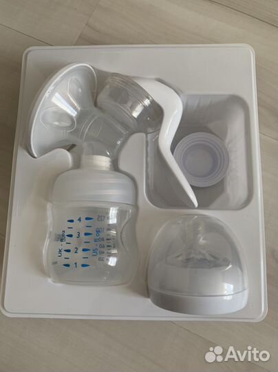 Молокоотсос avent ручной с соской для бутылочки