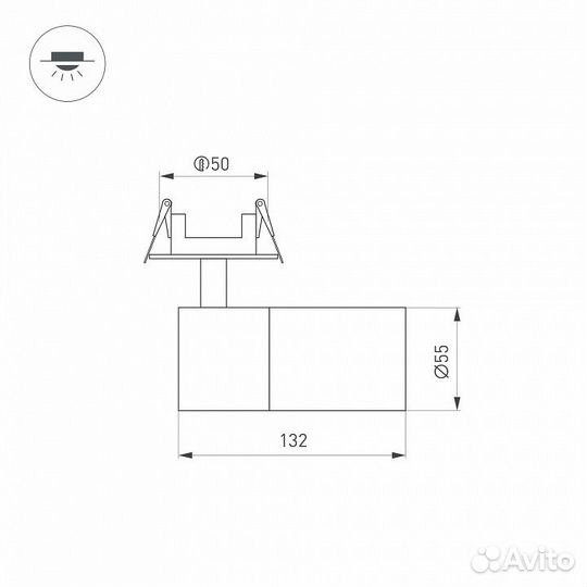 Встраиваемый светильник на штанге Arlight LGD-artemis-built-flap-R55-12W 051798