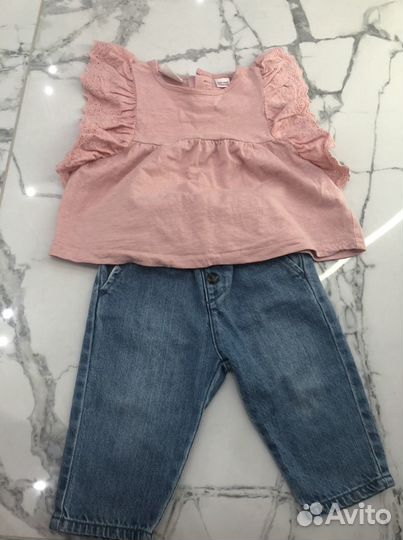 Джинсы и футболка zara